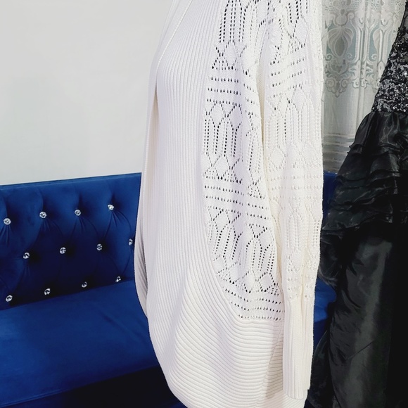 Allison Daley's Airy Soft Knit, open Front White Cardigan, Relax Fit, - Picture 4 of 6